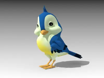 Bird Toon Low-poly 3D model