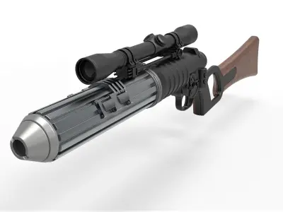 Boba Fett blaster carbine from The Mandalorian TV series 3D model