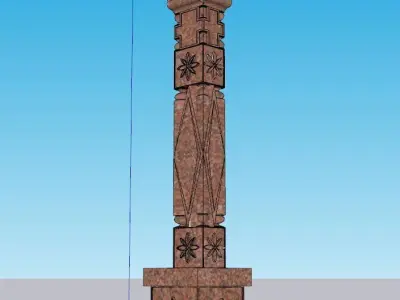 indian jodhpuri stone piller column Low-poly 3D model