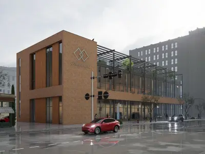 building commercial Low-poly 3D model