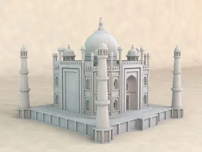 Taj Mahal Low-poly 3D model