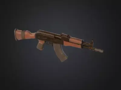 AK47 Assault Rifle Low-poly 3D model