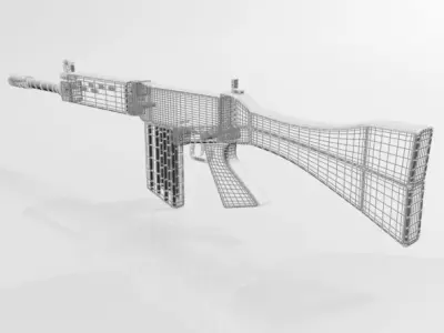 FN FAL Rifle 01 3D model