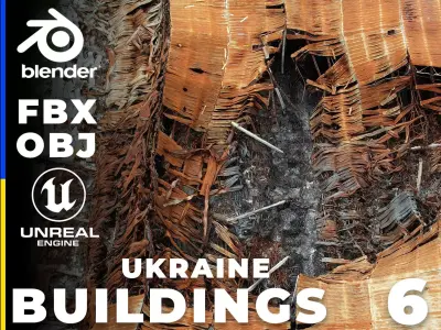 USCANS Ukraine Buildings set 6 Low-poly 3D model