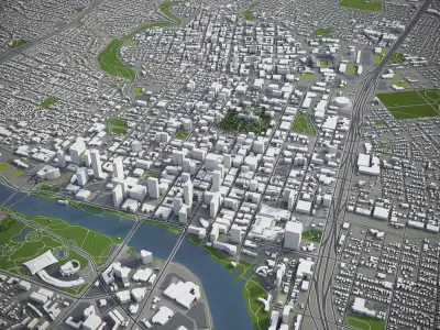 Austin - city and surroundings 3D model