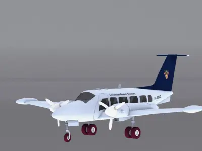 Piper PA-42 Cheyenne  Low-poly 3D model
