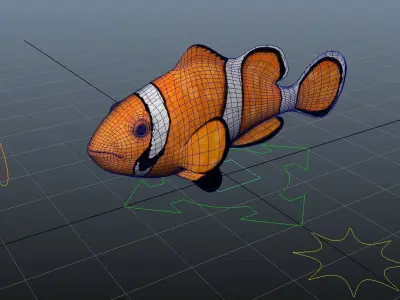Rig Fish01 Low-poly 3D model