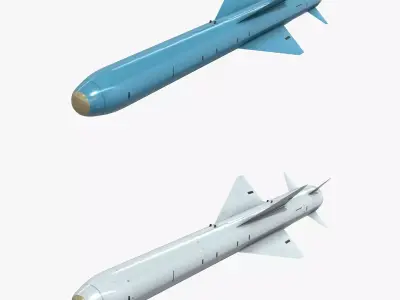 ASM-2 Japanese Anti-Ship Cruise Missile Low-poly 3D model