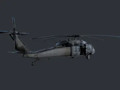 GAME READY Sikorsky UH60 Black Hawk Helicopter 02 Low-poly 3D model