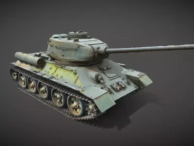 Tank T-34-85 Realistic raw scan 3D model
