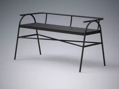 Orpha Metal Settee black finish Low-poly 3D model