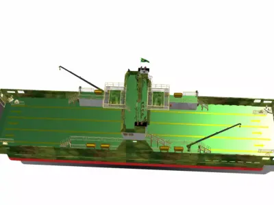 barcaca fluvial cfn Low-poly 3D model