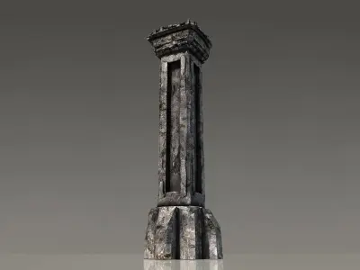 Stone column 4 Low-poly 3D model