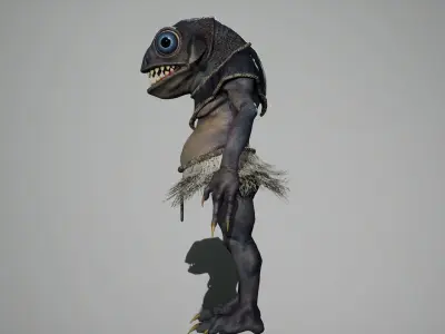 Sea warrior Low-poly 3D model