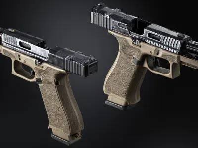 Glock 19x Low-poly 3D model