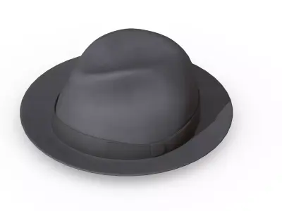 Fedora Hat Low Poly PBR Realistic Low-poly 3D model