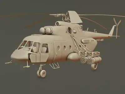 Helicopter Mi-8 AMTSH 3D print model