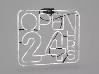 Game Ready Japanese Signs Set Sign Neon 24H Free low-poly 3D model