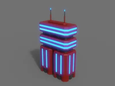 PBR Sci-Fi Building A35 Low-poly 3D model