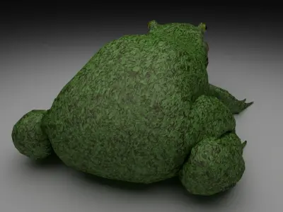 Rough Green frog - Cartoon Style Free low-poly 3D model