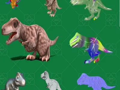 Tyrannosaurus Rex Baby Dinosaur Low-poly 3D model