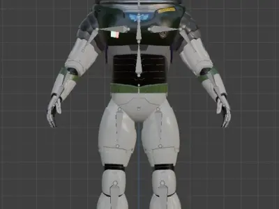 3D Model of Buzz Lightyear Textured Rigged Animated 360 3D model