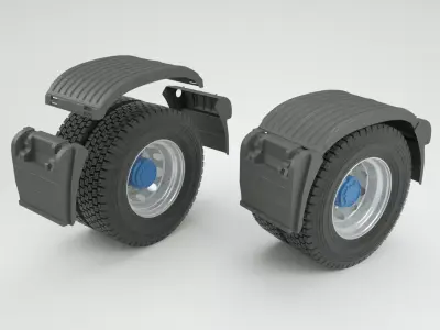 Fenders of Traction MB Axor Detailed   3D model