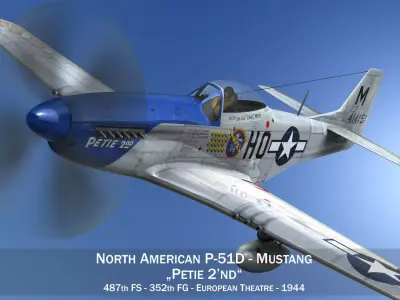North American P-51D Mustang - Petie 2nd 3D model