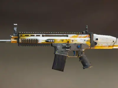 Scar L-AkM Skin and 3d model Guns high poly Low-poly 3D model