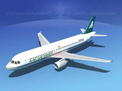 Airbus A320 LP Mexicana Low-poly 3D model