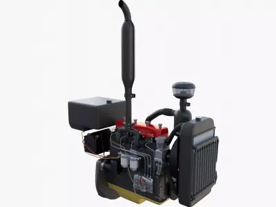 Tractor Engine Full 3D model