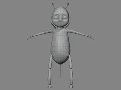Cartoon Bee Low-poly 3D model