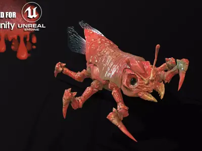 LandBug6 bug with eyes and claws Low-poly 3D model