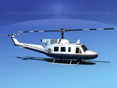 Bell 212 Madison County Sheriff 3D model
