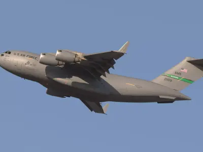 C-17 Globmaster III Military Transport Aircraft Low-poly 3D model