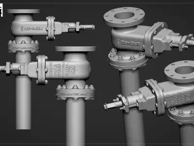 Water Hydrant Low-poly 3D model