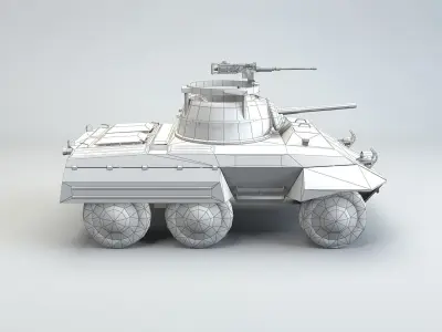 Low Poly M8 Greyhound armored car Low-poly 3D model