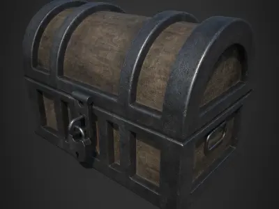treasure chest Low-poly 3D model