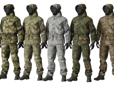 BARS 6Sh122 Ratnik Reversible Suit Low-poly 3D model