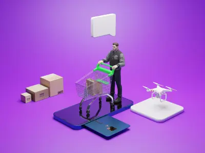Cart-Based Mobile Shopping Made Easy 3D model