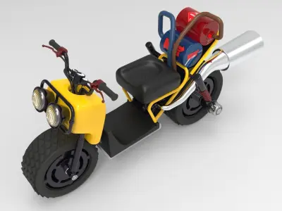 motorcycle with pipe 3D model