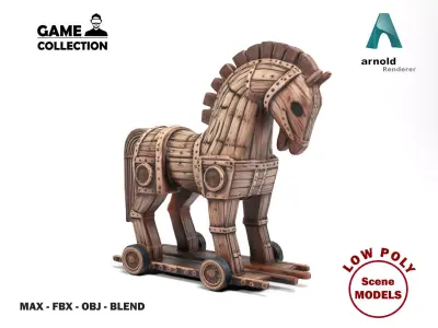Trojan horse Low-poly 3D model