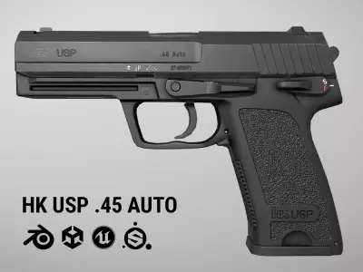 HK USP 45 Auto Low-poly 3D model
