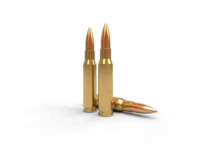 308 Winchester Ammo Low-poly 3D model