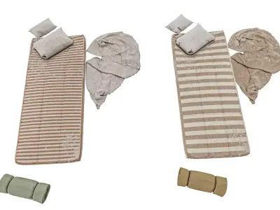 Protable Camping Bed Low-poly 3D model