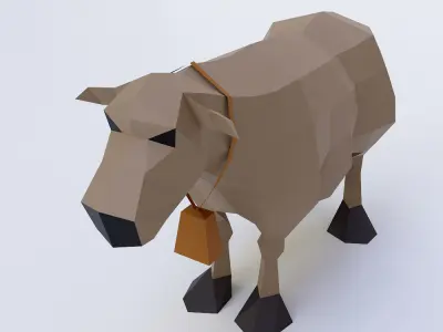 Cow animal 3d model  Low-poly 3D model