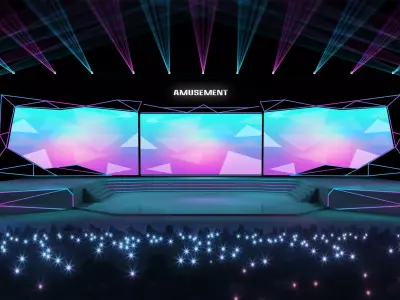 concert stage design 3D model