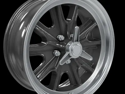 Legendary Wheel Co HB45 Alloy Wheel 17x7 CharcoalMachined  3D model