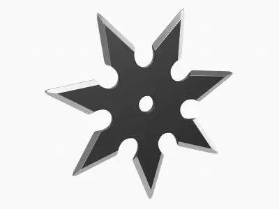 Shuriken ninja throwing knife 04 3D model