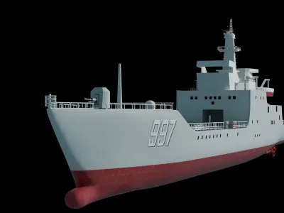 3D 072a large landing ship PLA Navy model 3D model